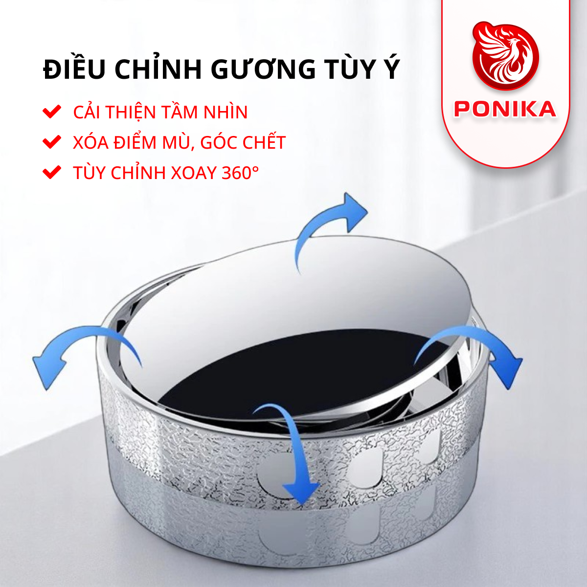 Bộ 2 Gương Cầu Lồi Ô Tô Đế Hút Xóa Điểm Mù - Ảnh 4