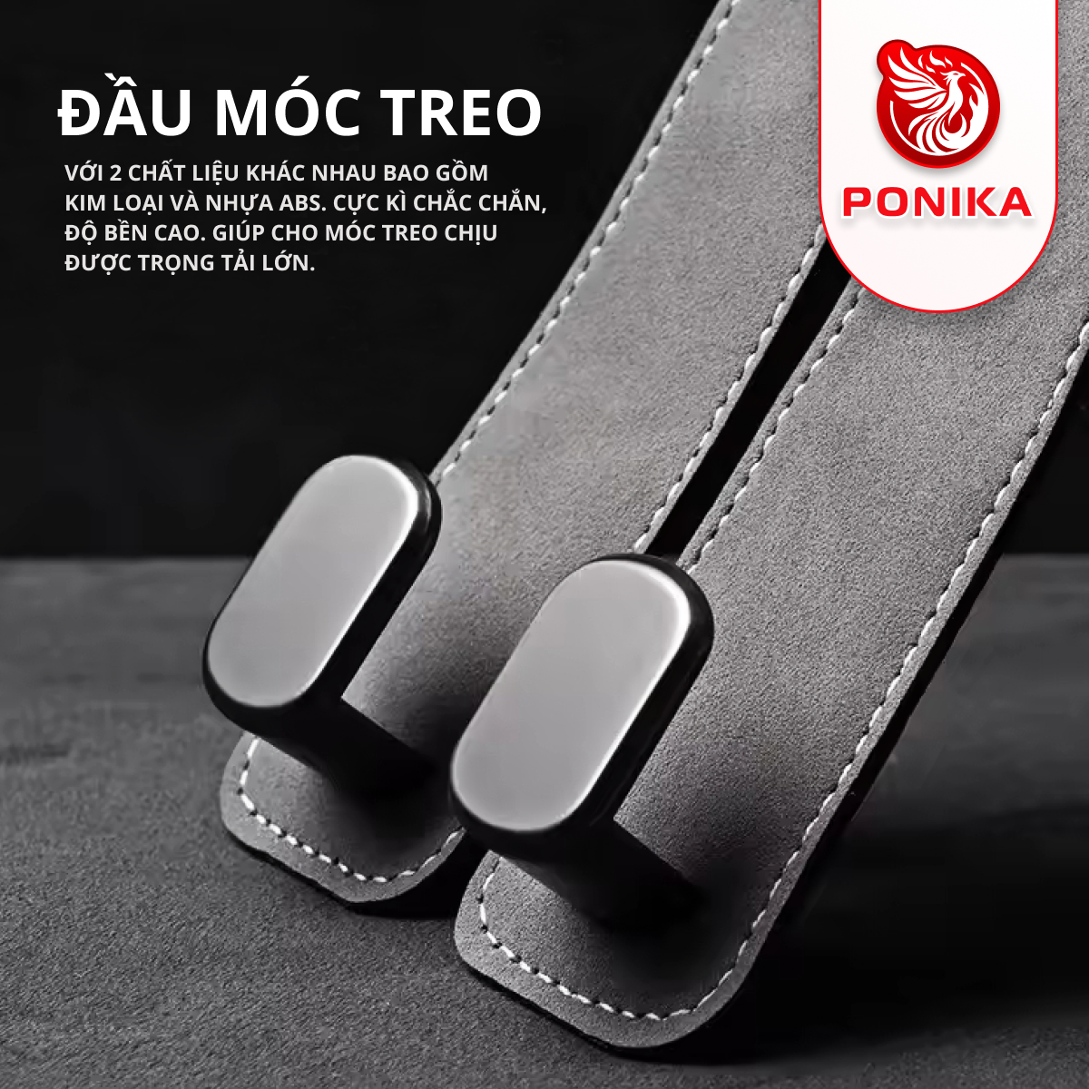 Móc Treo Đồ Ghế Sau Ô Tô - Bằng Da - Ảnh 5