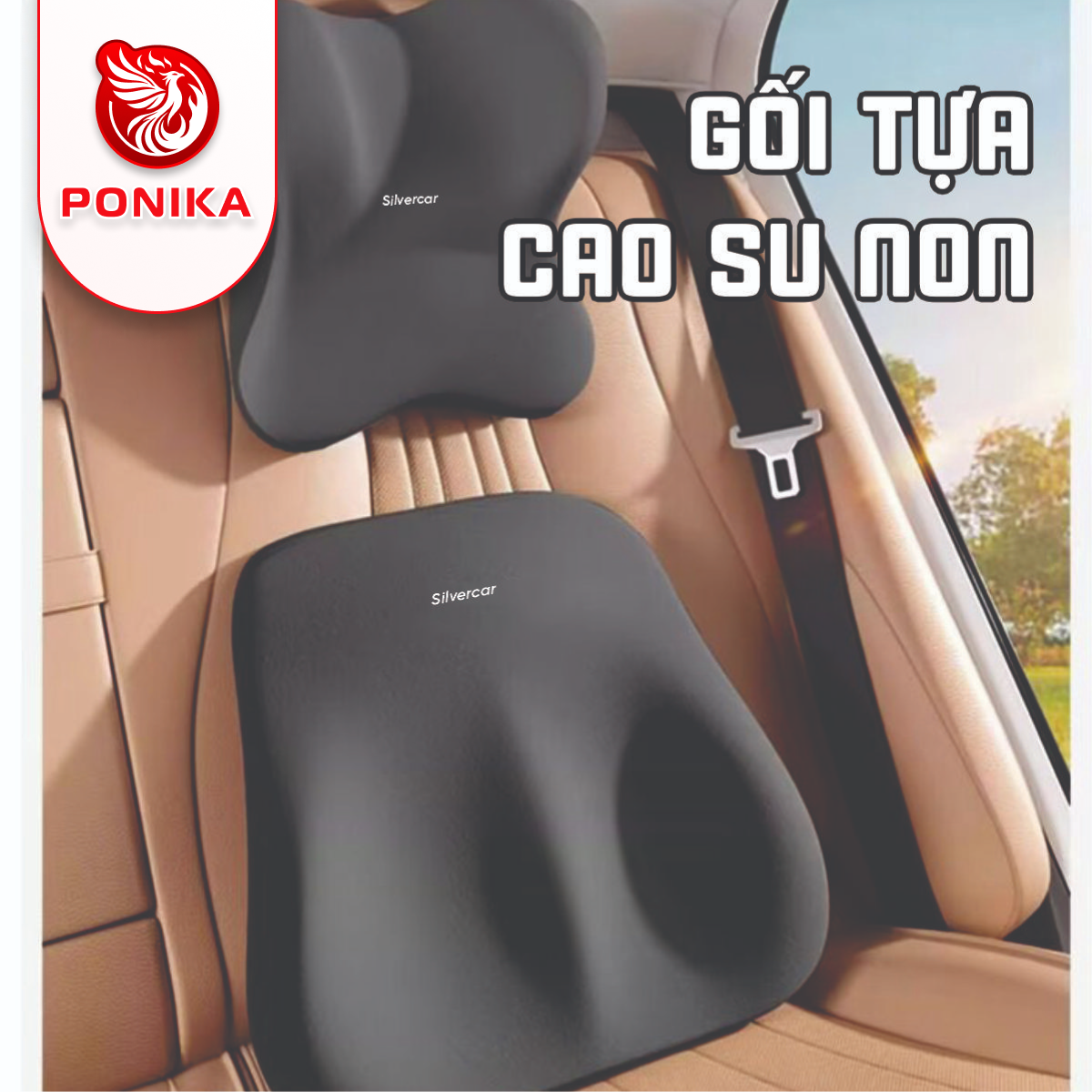 Gối Tựa Lưng Ô Tô Cao Su Non