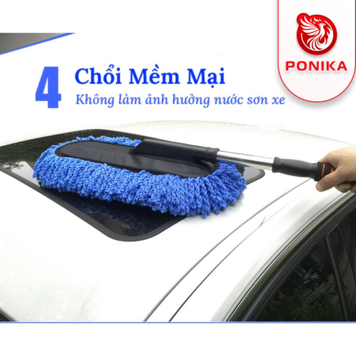 Chổi Lau Rửa Xe Ô Tô - Dạng Dẹt Cán Dài