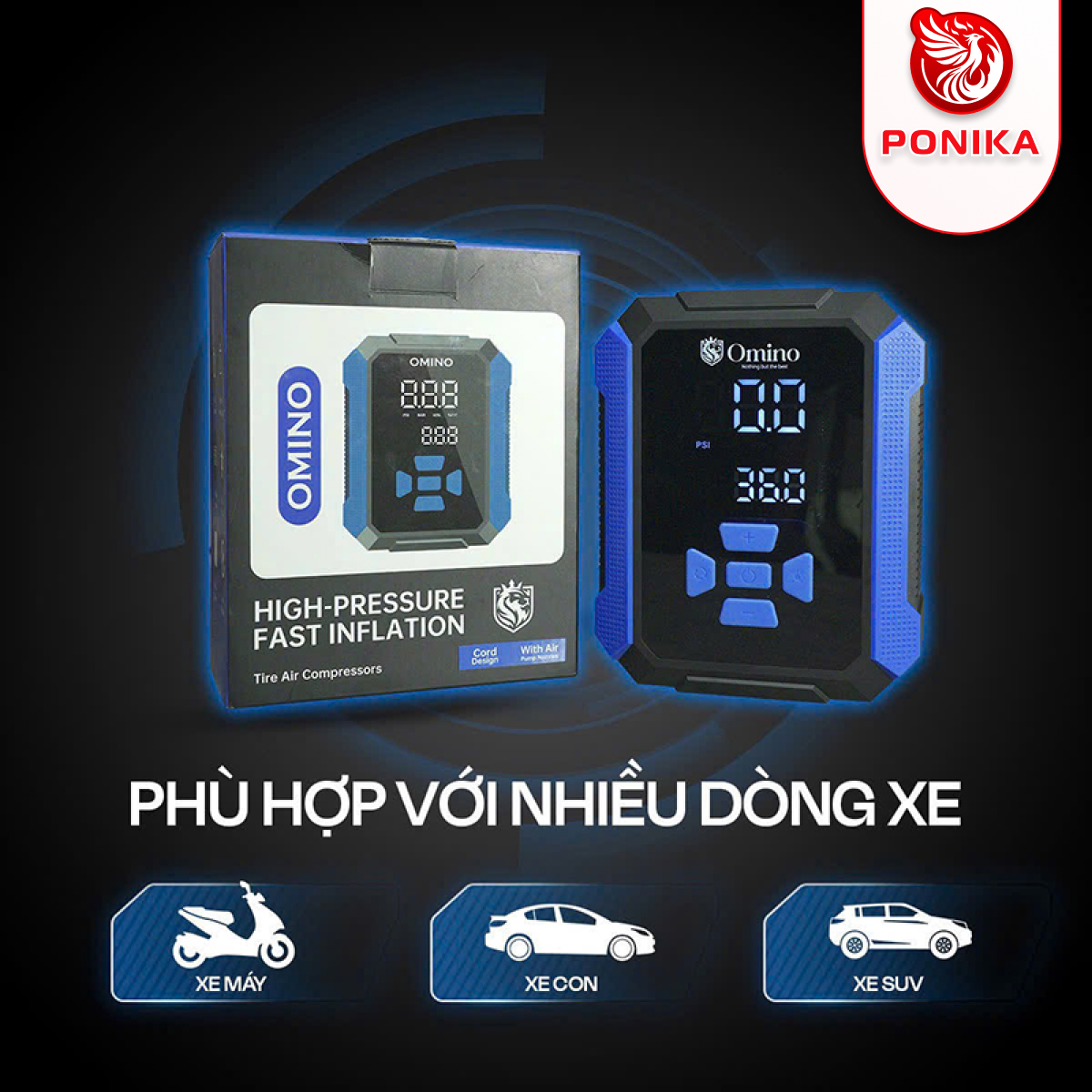 Bơm Lốp Xe Ô Tô Omino