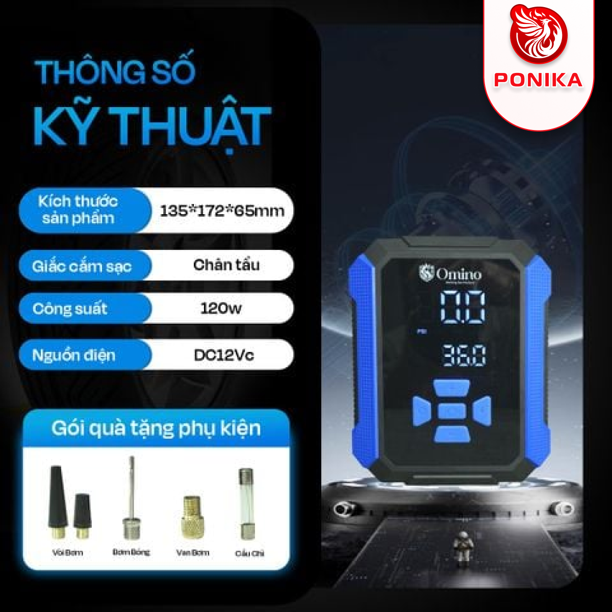 Bơm Lốp Xe Ô Tô Omino